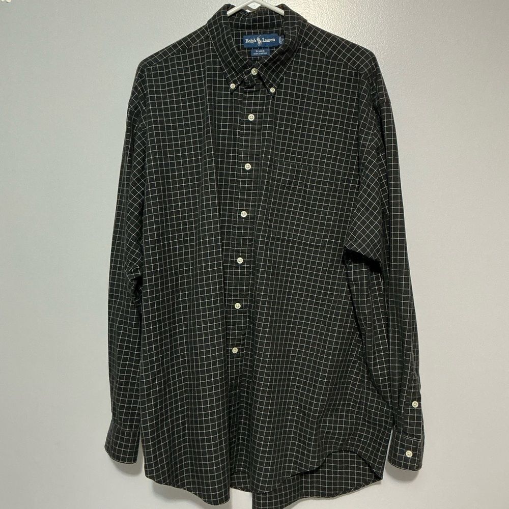 Ralph Lauren Black and White Checkered Dress Shirt size XL